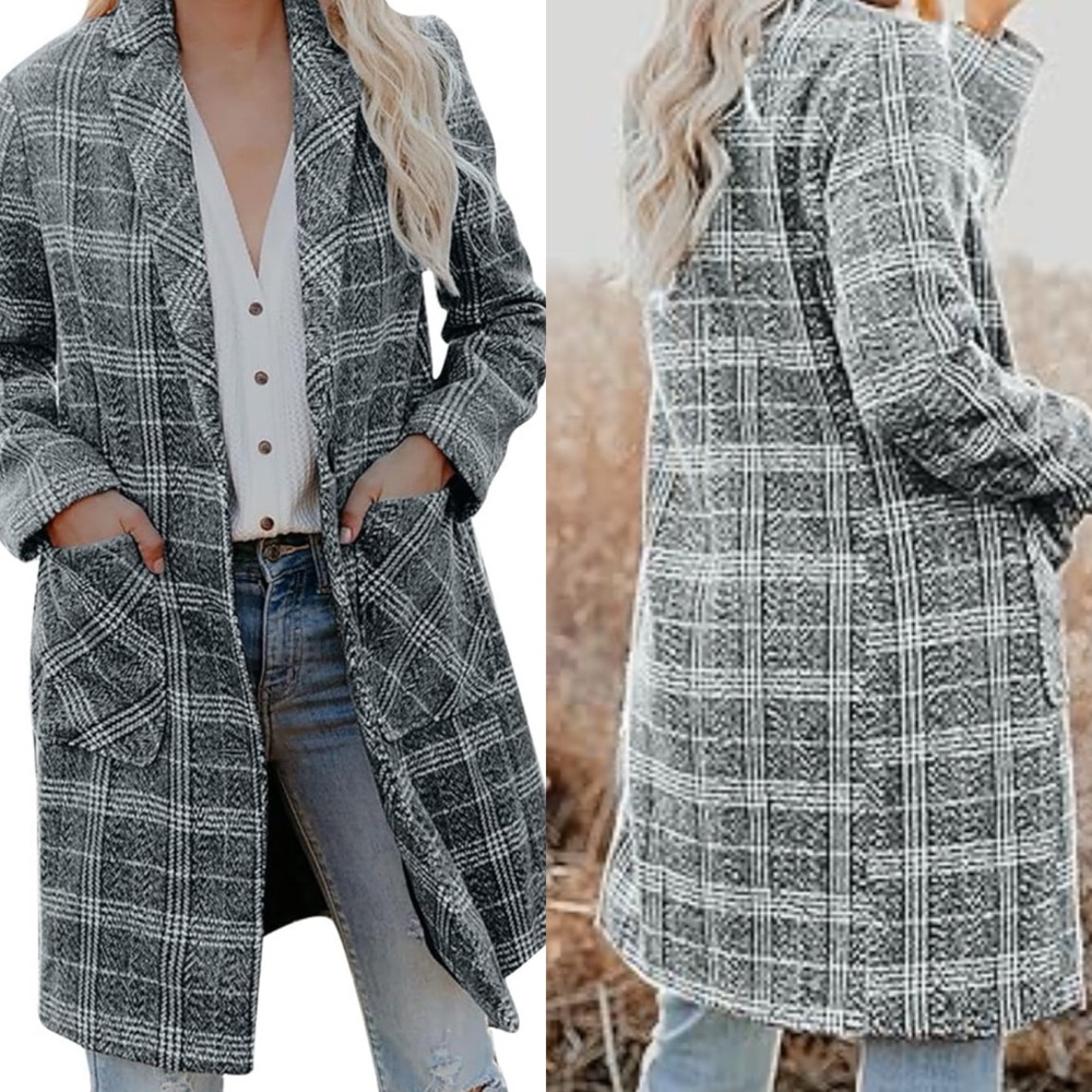 Promesa Plaid Houndstooth Vici Blazer Jacket Wool Small - Picture 1 of 6